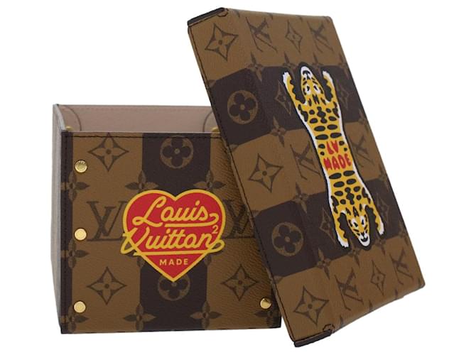 LOUIS VUITTON Stripe Tiger Cardboard Box NIGO Case Brown GI0718 LV Auth 43816A Cloth  ref.949544