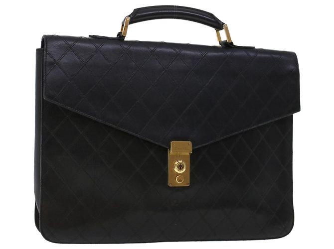 CHANEL Businesstasche Leder Schwarz CC Auth bs5723