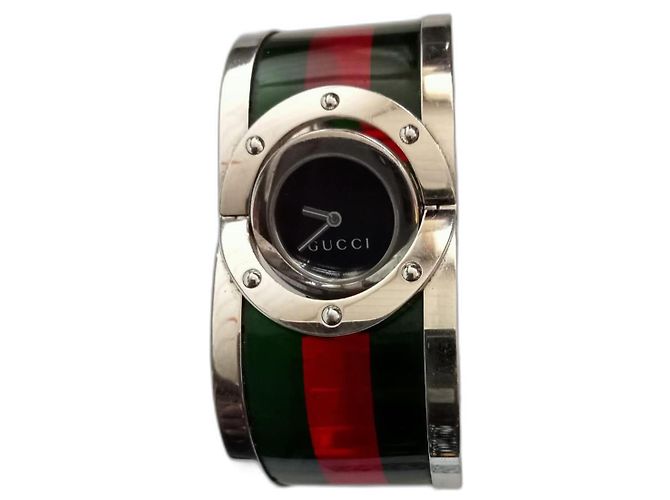 Gucci Uhr rot grün Glas