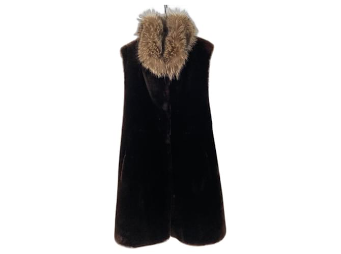 Autre Marque Coats, Outerwear Dark brown Fur  ref.949086