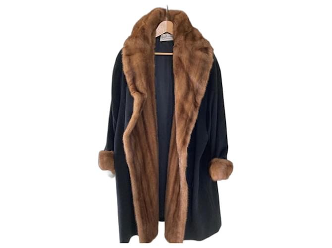 Guy Laroche Coats, Outerwear Black Cashmere Fur  ref.949091