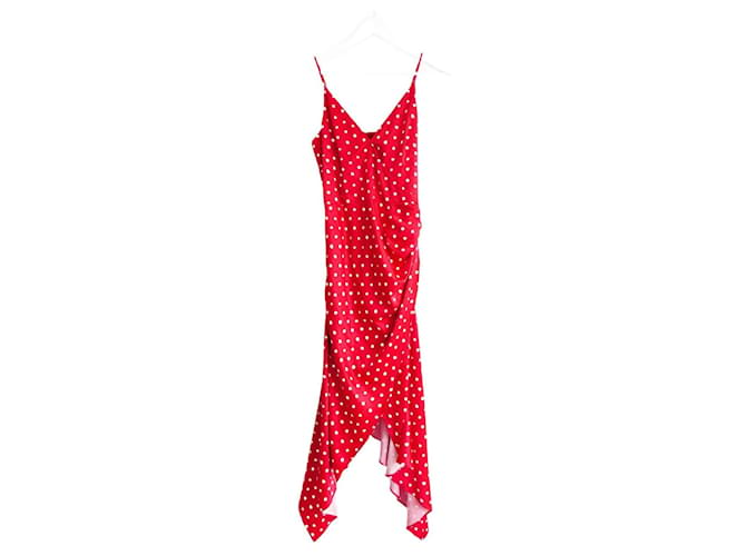 Haney Olivia red polka dot satin dress Polyester  ref.949195