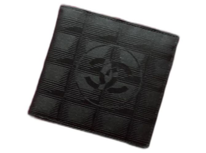 Chanel Travelling One CC Wallet Black Leather and Canvas