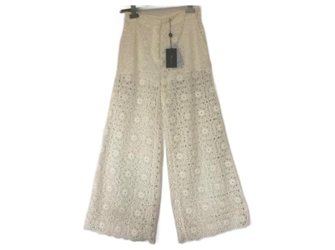 Blumarine Pants, leggings White Cotton  ref.949510