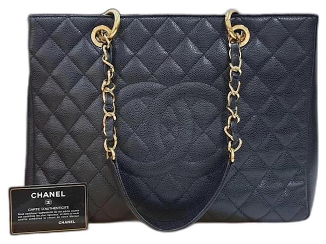 Chanel Grand Black Caviar Shopping Tote Bag Leather ref.949520 - Joli Closet