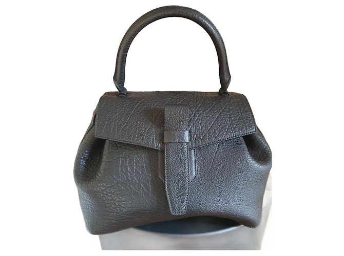 Charlie Autre Marque Bolso de mano Charly negro de piel grande