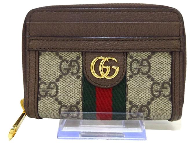 GUCCI Ophidia Key Pouch GG Supreme GG Logo Key Case Canvas Beige Accessory  Pouch