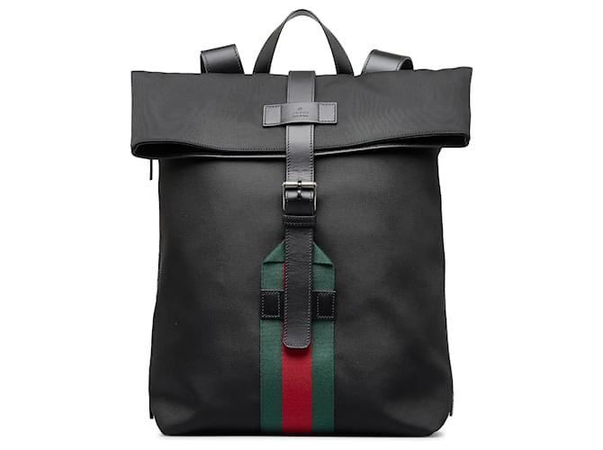 Gucci Techno Backpack Web Drawstring Black