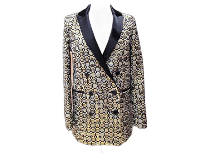 Autre Marque Racil Gold-Jacquard-Blazer Golden