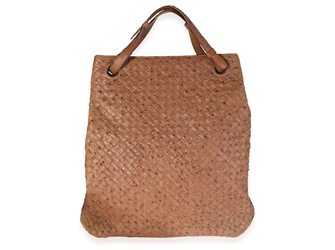 Bottega Veneta Intrecciato Brown Leather Tote Bag (Pre-Owned)