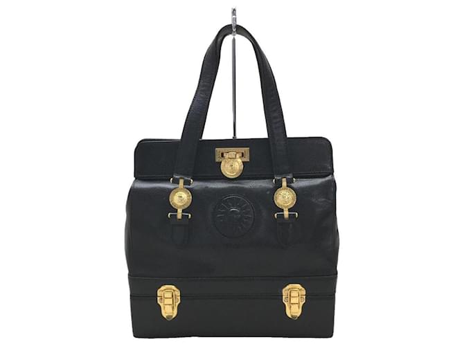 **Gianni Versace Handtasche aus schwarzem Leder  ref.950794