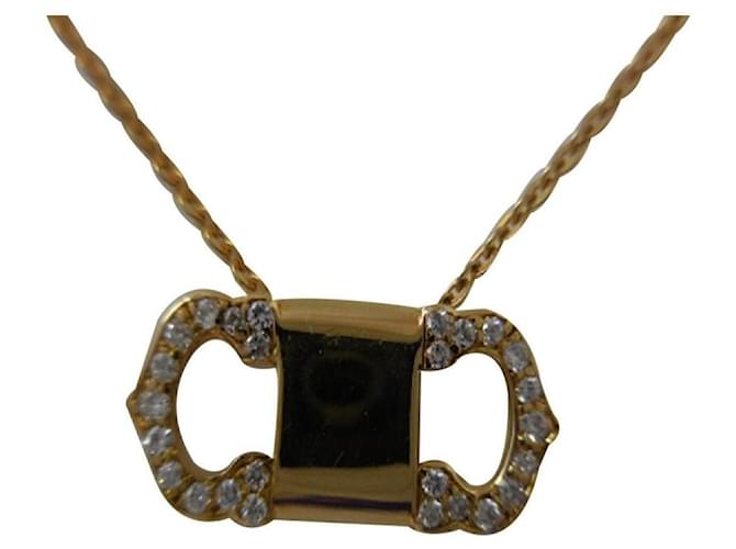 ***CARTIER C Yellow Gold Vintage Necklace Gold hardware  ref.950831