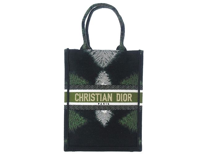 Book Tote Tote vertical de libro tie dye verde de Dior Verde oscuro