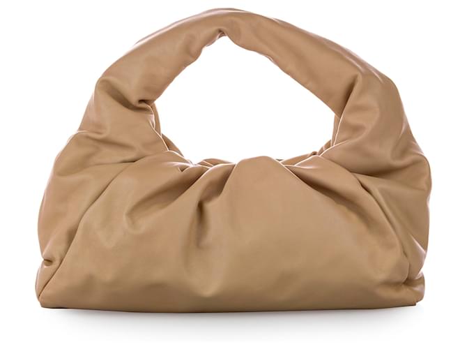 Bottega Veneta Brown The Shoulder Pouch Bag Beige Leather