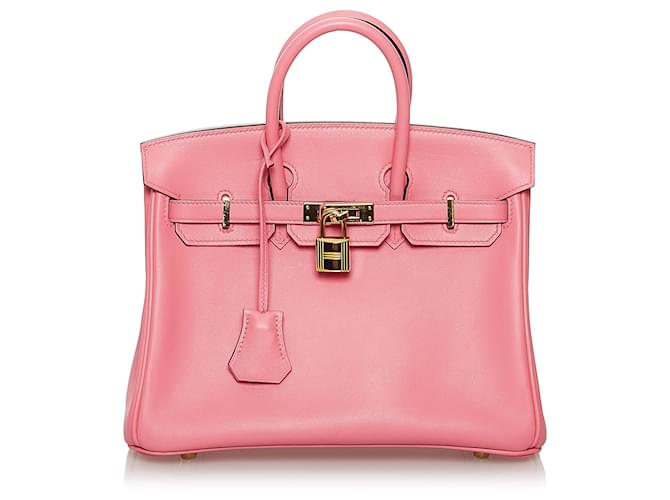 Hermès Hermes Pink Swift Birkin 25 Rosa Couro Bezerro-como bezerro  ref.951490