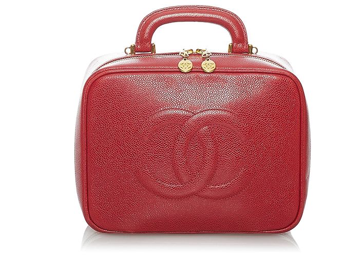 Vanity Necessaire Chanel Red CC Lunch Box Rosso