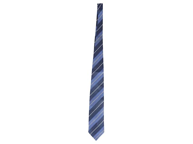 Nina Ricci Striped Tie in Blue Silk  ref.951716