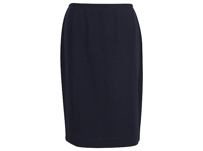 Escada Pencil Skirt in Navy Wool Blue Navy blue  ref.951719