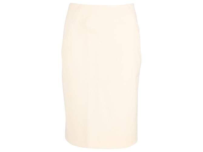 Theory Knee Length Pencil Skirt in Cream Wool White  ref.951738