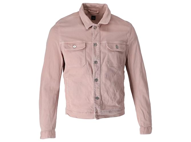 Giacca di jeans con bottoni Hugo Boss in cotone rosa  ref.951742