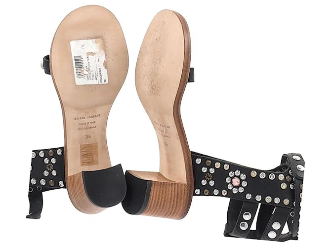 Isabel Marant Carol Studded Sandals in Black Leather  ref.951751