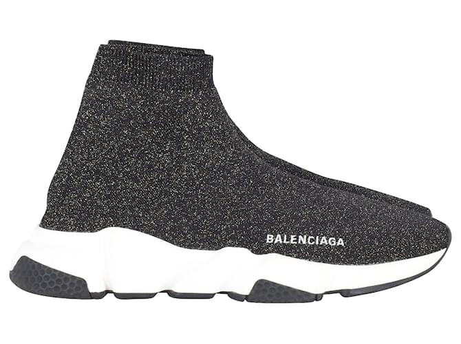 Balenciaga Speed High-Top Sneakers in Black Lurex  ref.951752