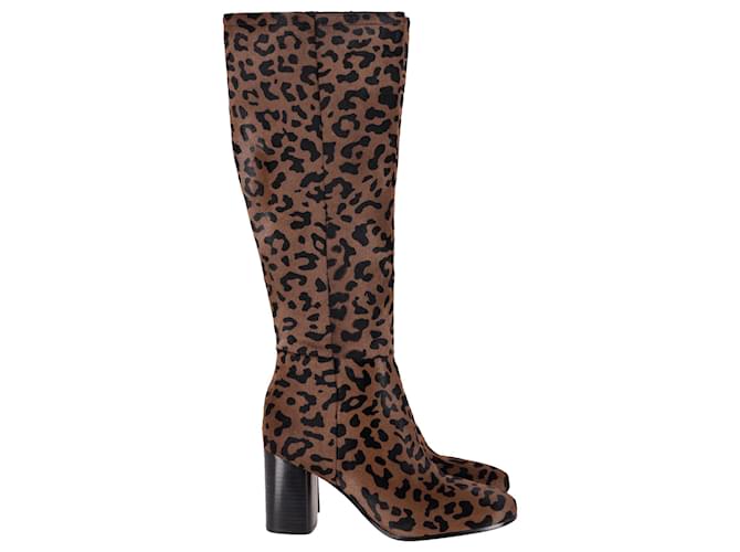 Diane Von Furstenberg Reese Knee High Boots in Animal Print Ponyhair Wool Pony hair  ref.951763