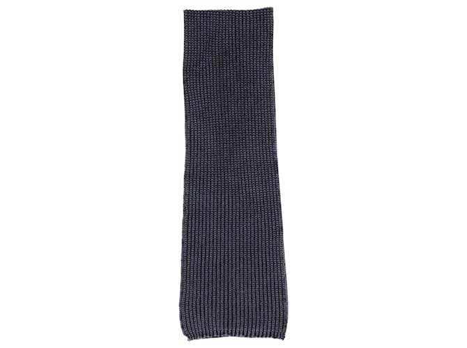 Moncler Knitted Scarf in Navy Blue Wool  ref.951790