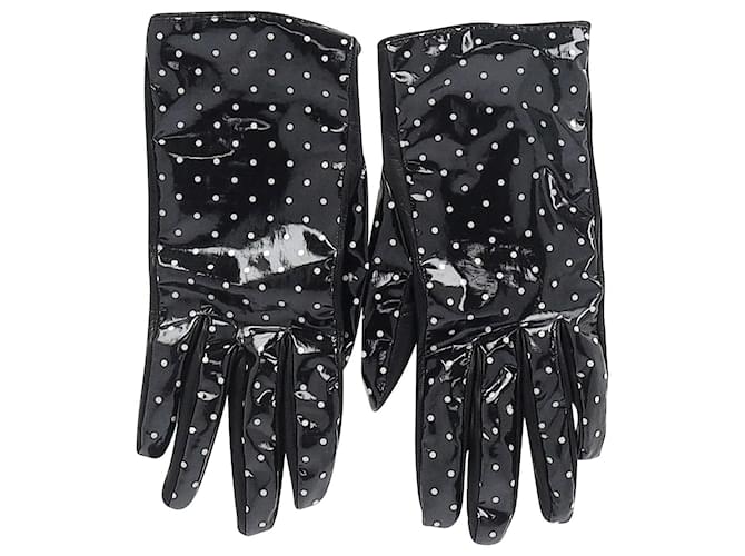 Dolce & Gabbana Polka Dot Gloves in Black Cotton  ref.951797