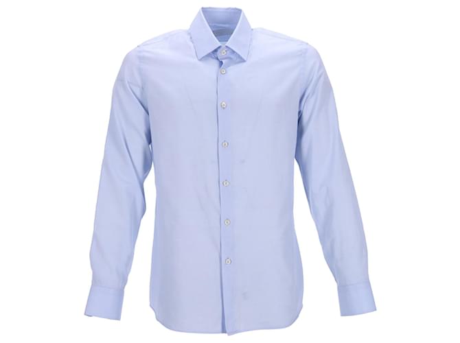Prada Button Shirt in Light Blue Polyamide  ref.951805