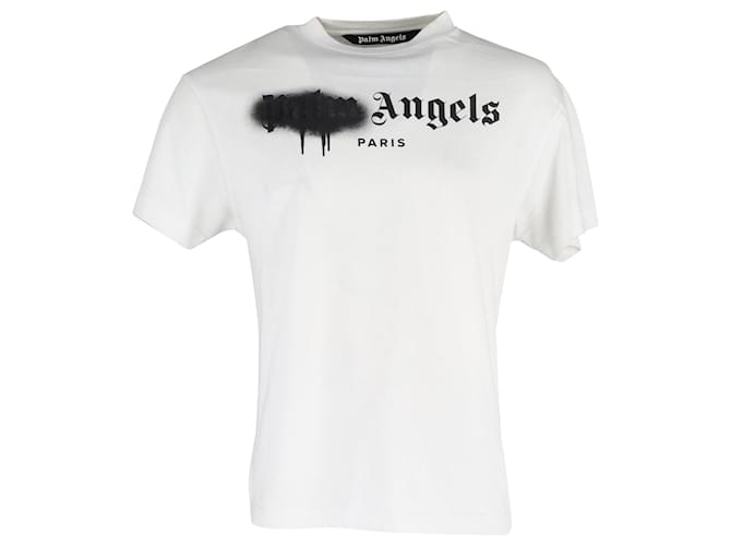 Palm Angels Paris Camiseta com estampa de logo em algodão branco  ref.951813