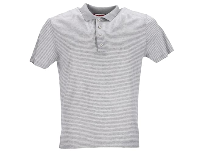 Prada Pin Stripe Polo Shirt in Grey Cotton  ref.951818