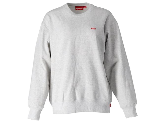Supreme Small Box Logo Crewneck Sweater in Ash Grey Cotton  ref.951820