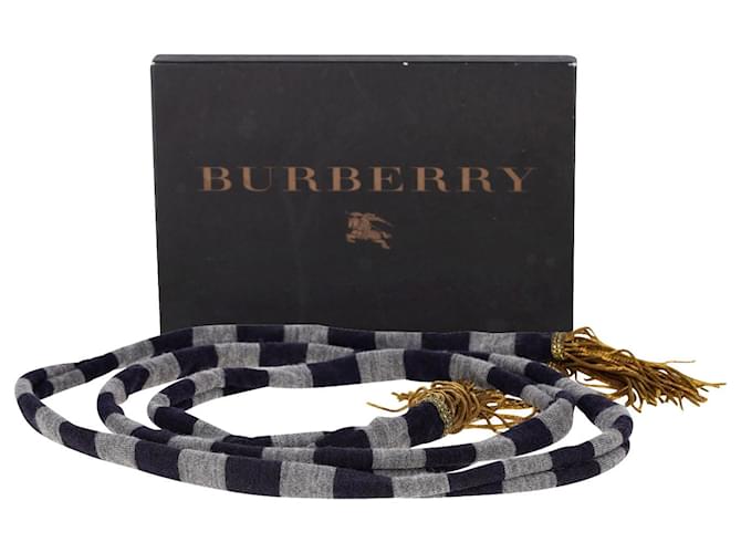 Burberry Striped Scarf with Metallic Fringe in Multicolor Merino Wool Multiple colors  ref.951830