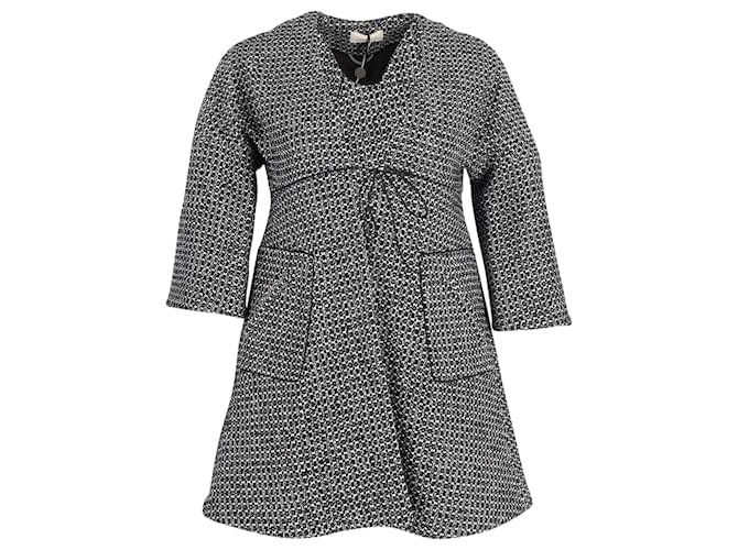 Ba&Sh Textured Short Coat in Black and White Cotton  ref.951852