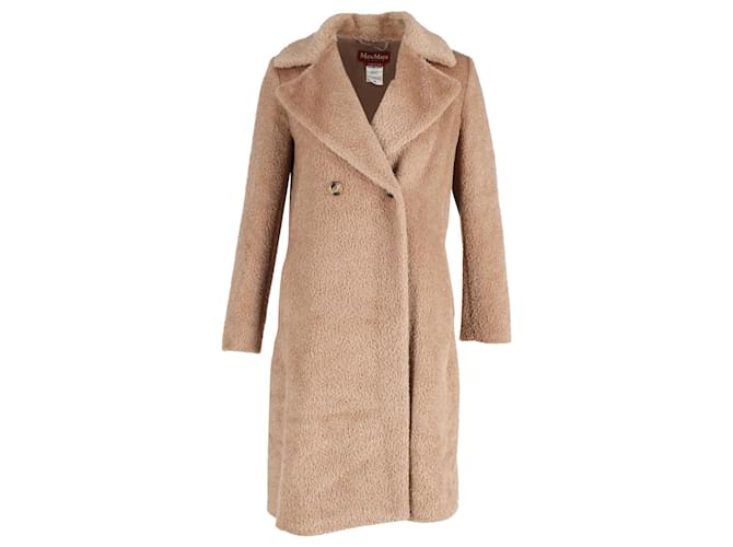 Autre Marque Max Mara Studio Karim Double Breasted Coat in Beige Alpaca Wool  ref.951875