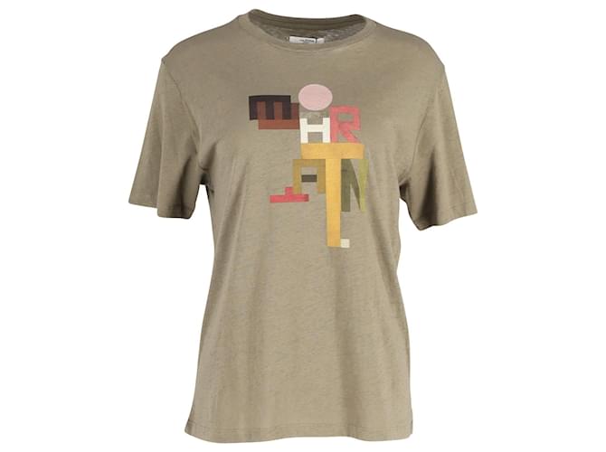 Isabel Marant Graphic Zewel T-Shirt in Olive Cotton Green Olive green  ref.951896