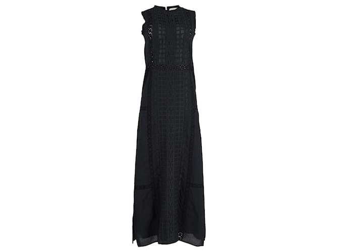 Roseanna Sea New York Embroidered Maxi Dress in Black Cotton  ref.951898