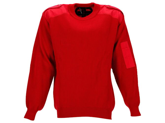 Balenciaga Ribbed-Knit Sweater in Red Wool  ref.951950