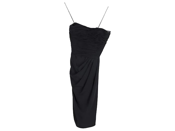 Jason Wu Strapless Knee Length Dress in Black Silk  ref.951958