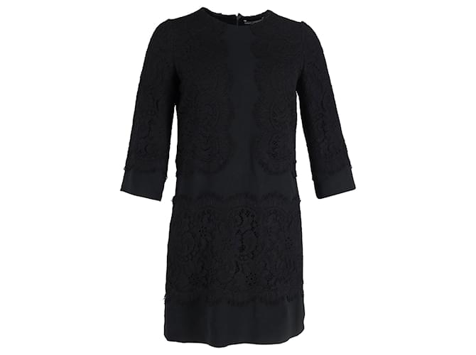 Vestido Dolce & Gabbana de encaje en algodón negro  ref.951963