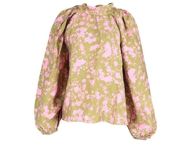 Autre Marque Stine Goya Corinne Floral Foliage Blouse in Green and Pink Modal Cellulose fibre  ref.951970