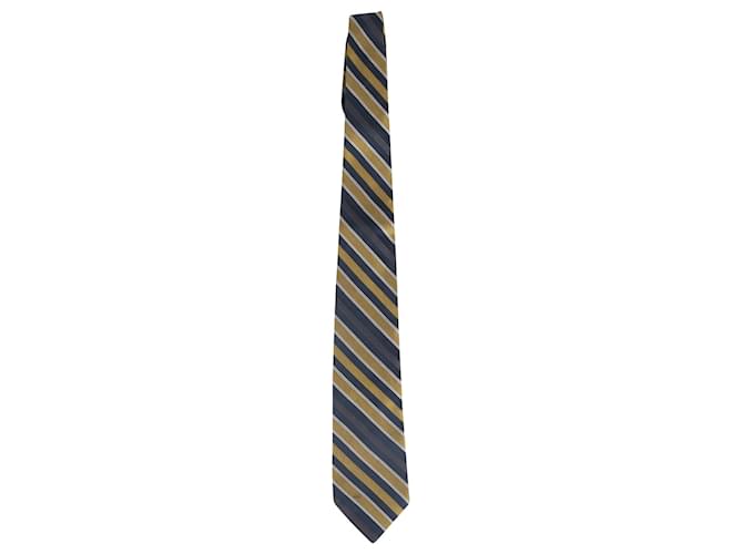 Valentino Garavani Striped Tie in Yellow Silk  ref.951980
