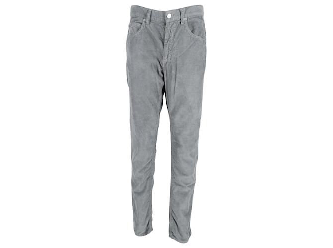 Isabel Marant Slim Fit Trousers in Grey Cotton Trousers  ref.951987