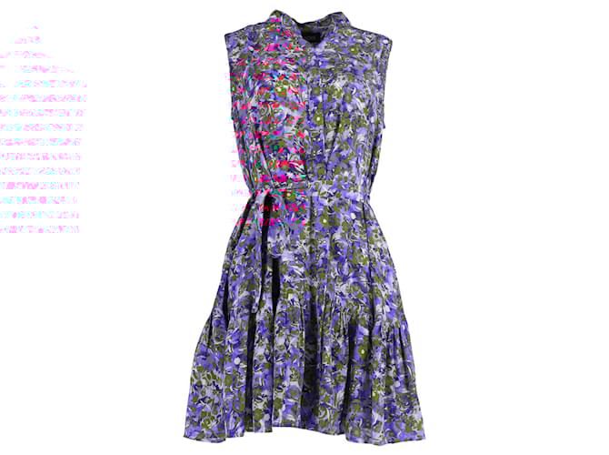 Autre Marque Saloni Tilly Belted Sleeveless Mini Dress in Multicolor Silk  ref.952004