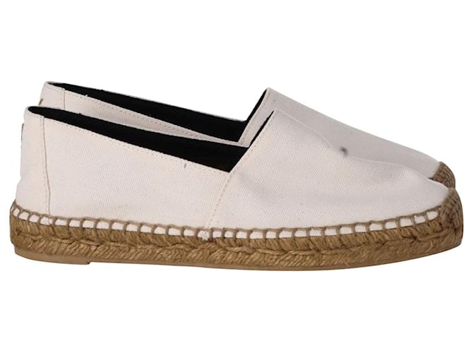 Saint Laurent Espadrille Loafers in Cream Canvas White Cloth  ref.952011