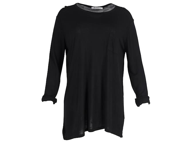 Alexander Wang Loose Fit Long Sleeve Top in Black Rayon Cellulose fibre  ref.952056