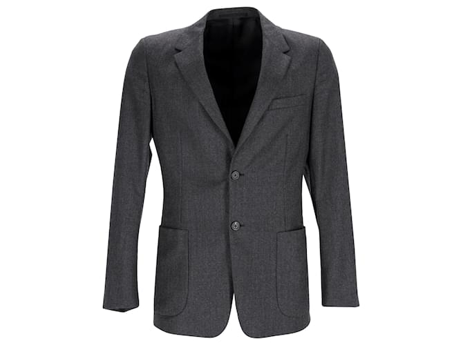 Prada Single-Breasted Blazer in Black Virgin Wool   ref.952057
