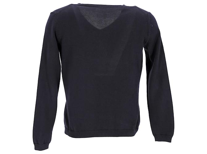 Prada-Pullover mit V-Ausschnitt aus schwarzer Wolle  ref.952063