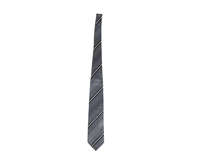 Kenzo Stripe Tie in Grey Silk  ref.952073